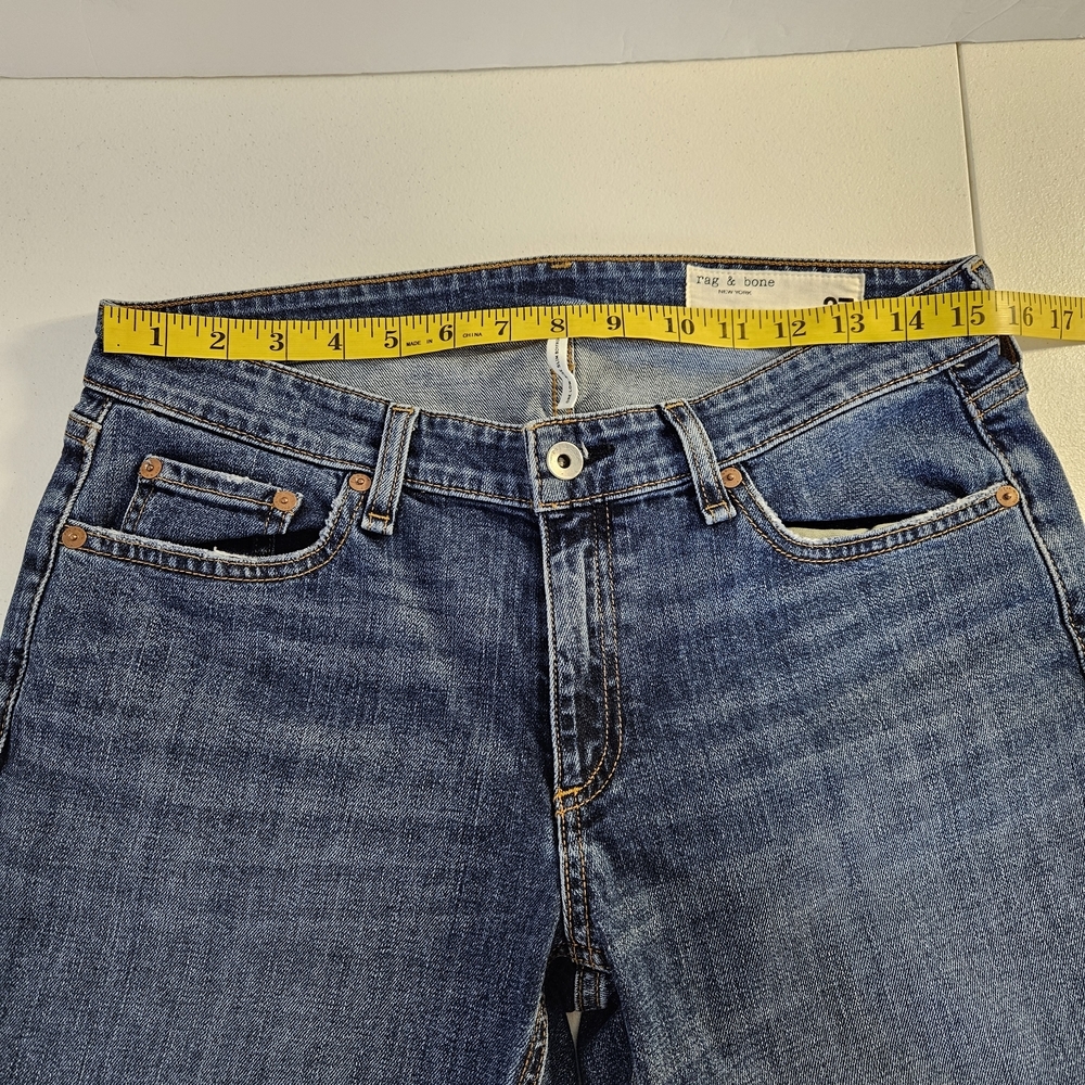 Rag & Bone Dre Low Rise Slim Boyfriend Cropped Jeans Julienne Wash 27 - Picture 9 of 13
